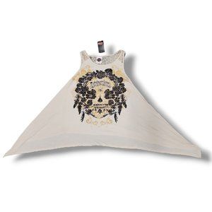 Women's Harley-Davidson Floral Embellished Lace Back Sleeveless Tank Top; SZ Med